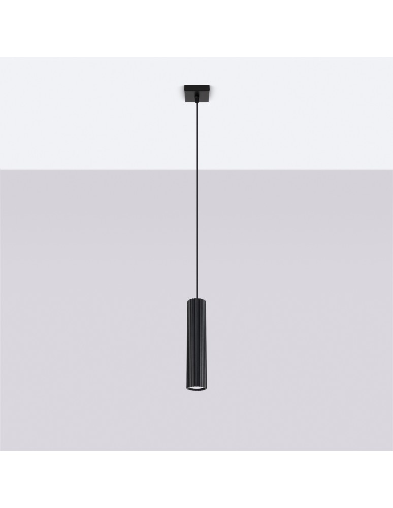 Sollux Lampa wisząca KARBON 1 czarny SL.1573