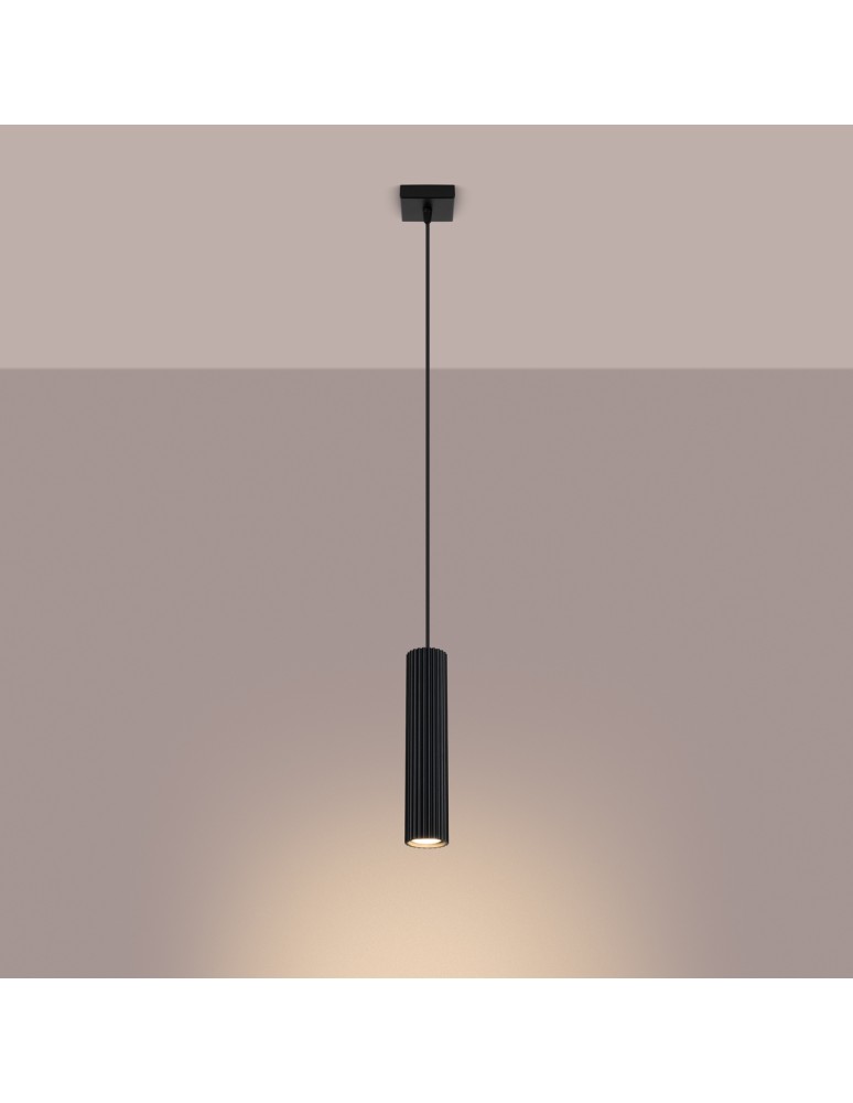Sollux Lampa wisząca KARBON 1 czarny SL.1573