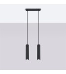 Sollux Lampa wisząca KARBON 2 czarny SL.1574 Sollux Lampa wisząca KARBON 2 czarny SL.1574