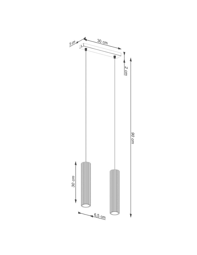 Sollux Lampa wisząca KARBON 2 czarny SL.1574 Sollux Lampa wisząca KARBON 2 czarny SL.1574