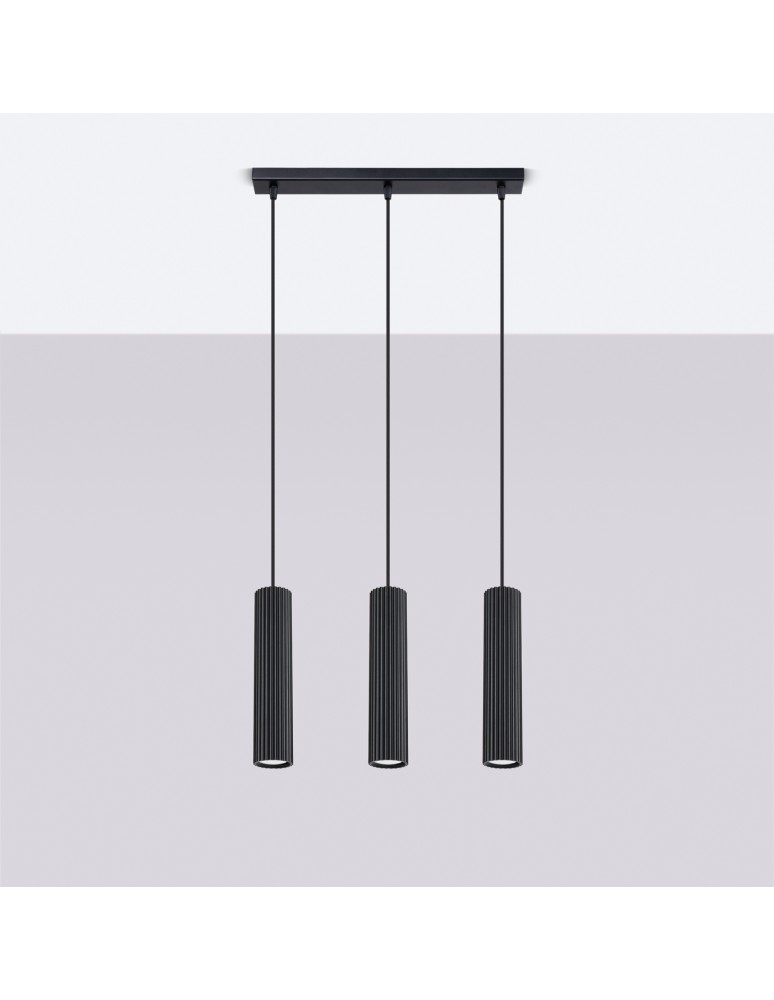 Sollux Lampa wisząca KARBON 3L czarny SL.1575