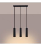 Lampy wiszące tuby - Sollux Lampa wisząca KARBON 3L czarny SL.1575 - product 3