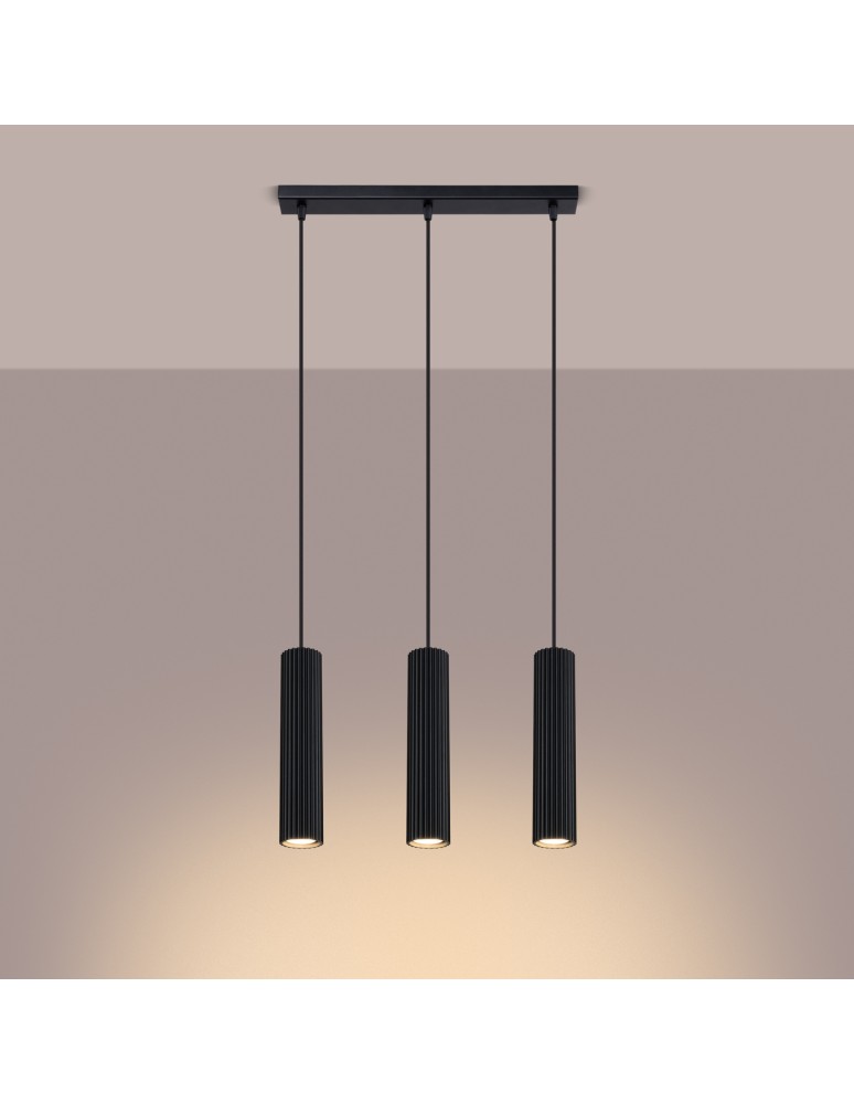 Sollux Lampa wisząca KARBON 3L czarny SL.1575