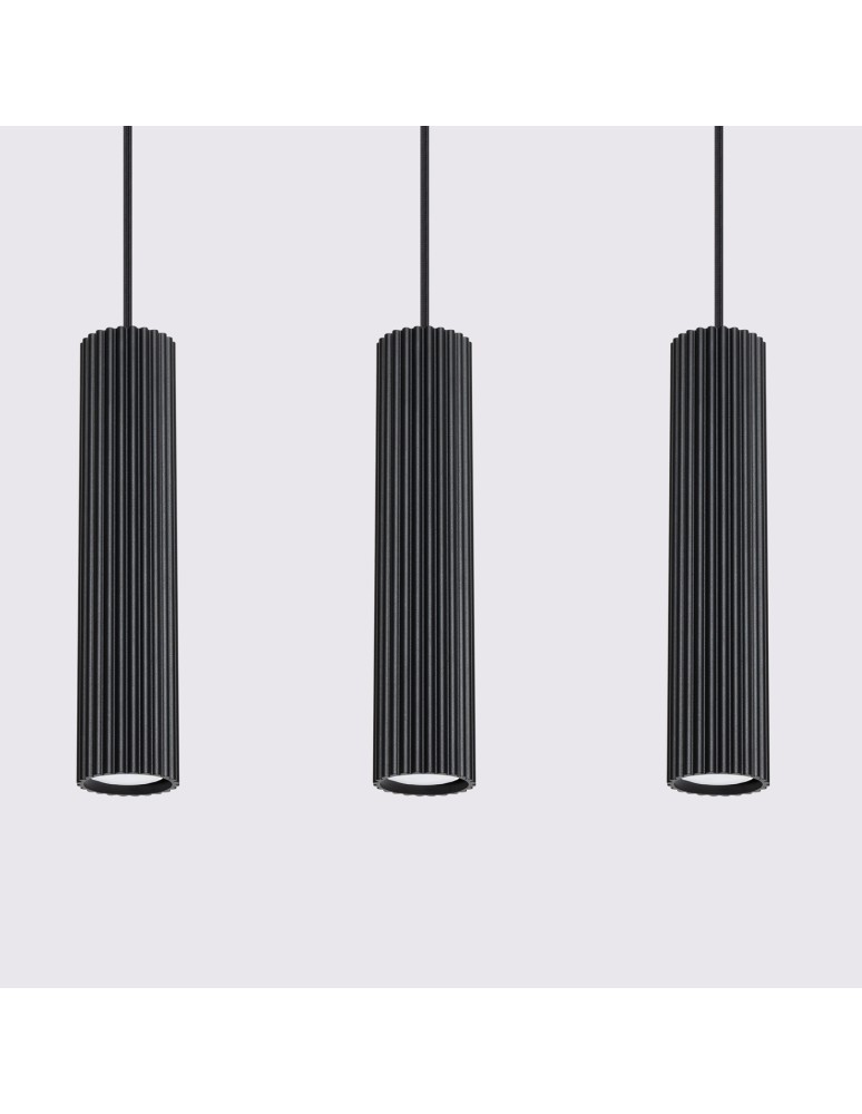 Sollux Lampa wisząca KARBON 3L czarny SL.1575