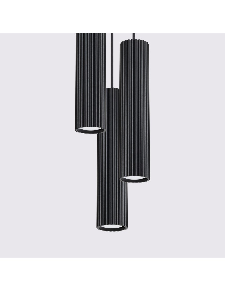 Sollux Lampa wisząca KARBON 3P czarny SL.1576 Sollux Lampa wisząca KARBON 3P czarny SL.1576