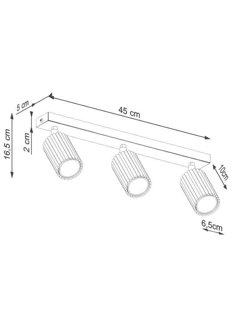 Sollux Plafon KARBON 3L czarny SL.1581 Sollux Plafon KARBON 3L czarny SL.1581