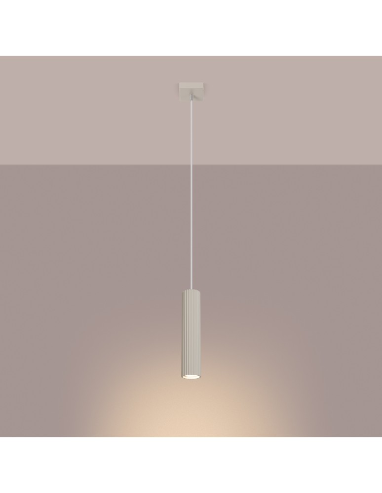 Sollux Lampa wisząca KARBON 1 beżowy SL.1592 Sollux Lampa wisząca KARBON 1 beżowy SL.1592