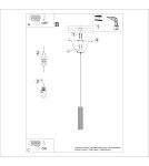 Sollux Lampa wisząca KARBON 1 beżowy SL.1592 Sollux Lampa wisząca KARBON 1 beżowy SL.1592
