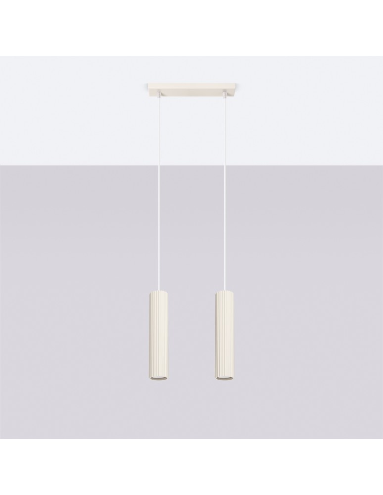 Sollux Lampa wisząca KARBON 2 beżowy SL.1593 Sollux Lampa wisząca KARBON 2 beżowy SL.1593