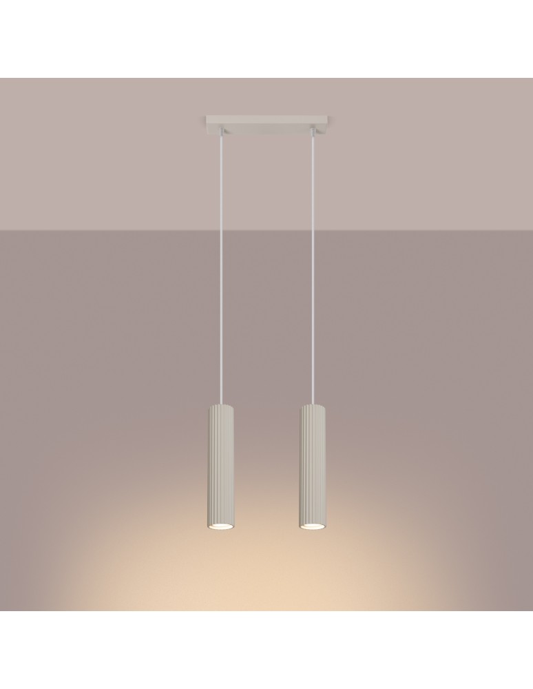 Sollux Lampa wisząca KARBON 2 beżowy SL.1593 Sollux Lampa wisząca KARBON 2 beżowy SL.1593