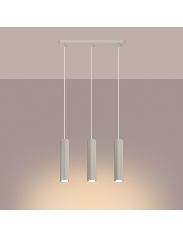 Sollux Lampa wisząca KARBON 3L beżowy SL.1594 Sollux Lampa wisząca KARBON 3L beżowy SL.1594