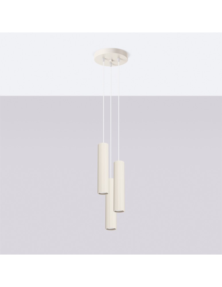 Sollux Lampa wisząca KARBON 3P beżowy SL.1595 Sollux Lampa wisząca KARBON 3P beżowy SL.1595