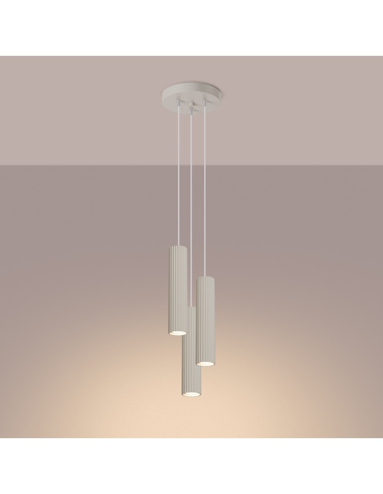 Sollux Lampa wisząca KARBON 3P beżowy SL.1595 Sollux Lampa wisząca KARBON 3P beżowy SL.1595
