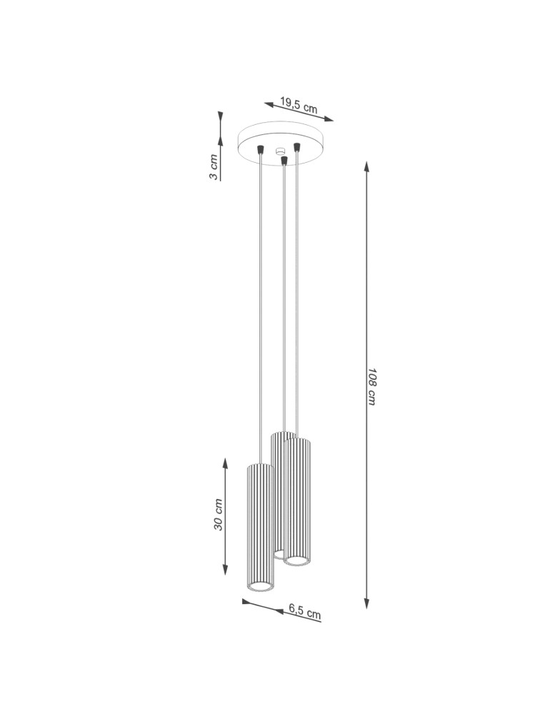 Sollux Lampa wisząca KARBON 3P beżowy SL.1595 Sollux Lampa wisząca KARBON 3P beżowy SL.1595