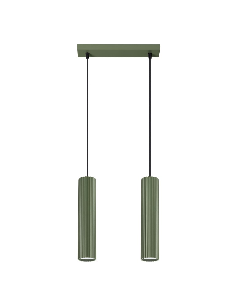 Sollux Lampa wisząca KARBON 2 zielona oliwka SL.1612