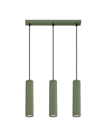 Sollux Lampa wisząca KARBON 3L zielona oliwka SL.1613