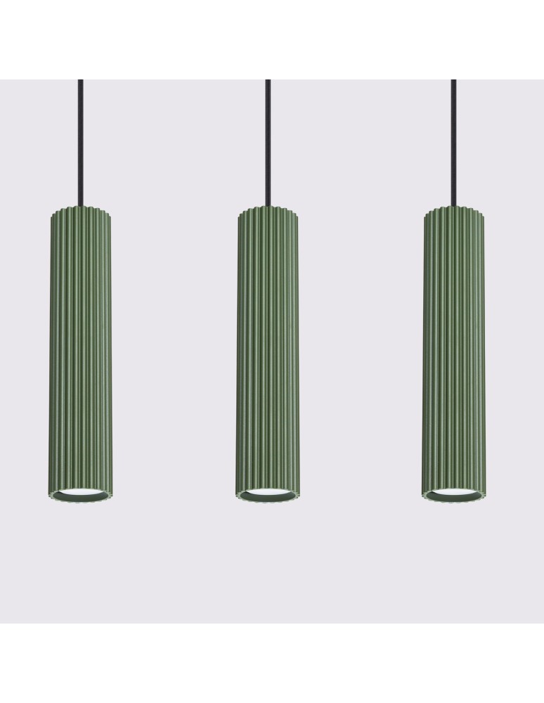 Sollux Lampa wisząca KARBON 3L zielona oliwka SL.1613 Sollux Lampa wisząca KARBON 3L zielona oliwka SL.1613