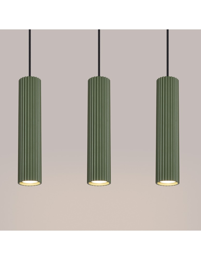 Sollux Lampa wisząca KARBON 3L zielona oliwka SL.1613 Sollux Lampa wisząca KARBON 3L zielona oliwka SL.1613