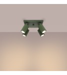 Lampy sufitowe regulowane - spoty - Sollux Plafon KARBON 4 zielony oliwkowy SL.1621 - product 3