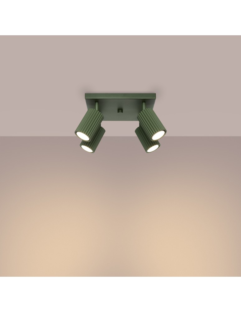 Sollux Plafon KARBON 4 zielony oliwkowy SL.1621