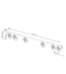 Lampy sufitowe regulowane - spoty - Sollux Plafon KARBON 6L zielony oliwkowy SL.1623 - product 9