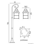 Lampy ogrodowe stojące - SU-MA CADIZ K 5002/2/Z Stojaca - produkt 5