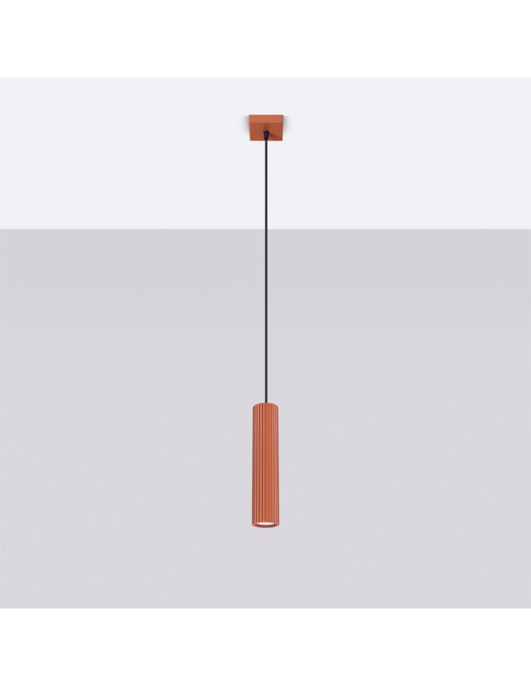 Sollux Lampa wisząca KARBON 1 ochra czerwona SL.1630 Sollux Lampa wisząca KARBON 1 ochra czerwona SL.1630