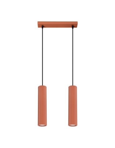 Sollux Lampa wisząca KARBON 2 ochra czerwona SL.1631