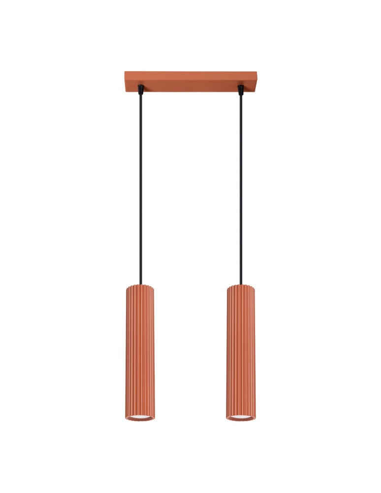 Sollux Lampa wisząca KARBON 2 ochra czerwona SL.1631