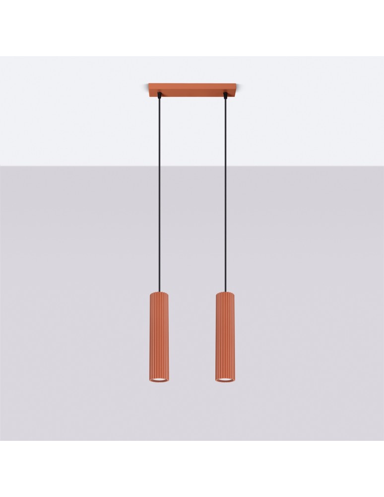 Sollux Lampa wisząca KARBON 2 ochra czerwona SL.1631 Sollux Lampa wisząca KARBON 2 ochra czerwona SL.1631