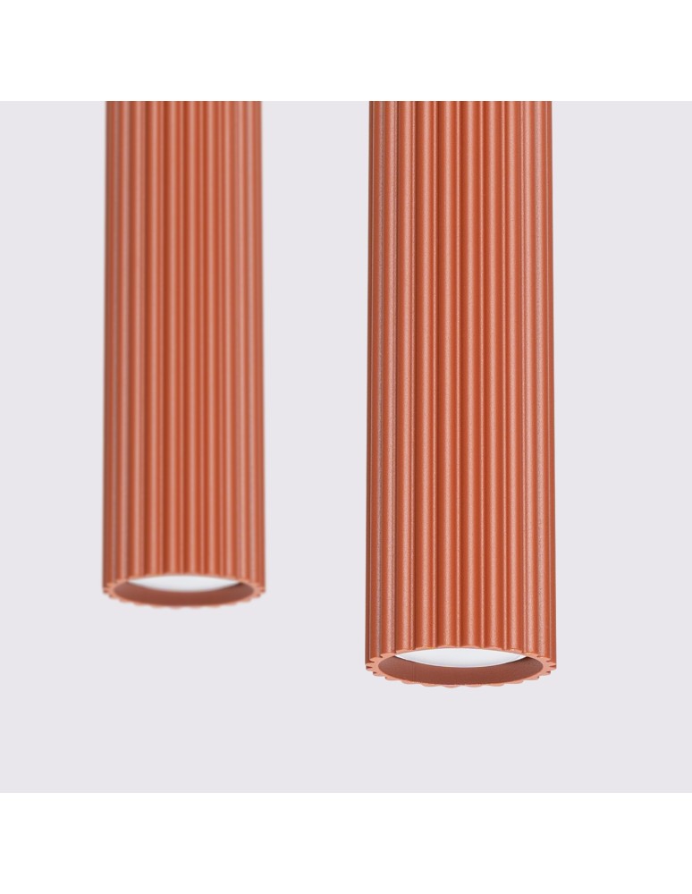 Sollux Lampa wisząca KARBON 2 ochra czerwona SL.1631 Sollux Lampa wisząca KARBON 2 ochra czerwona SL.1631