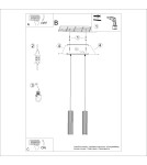 Sollux Lampa wisząca KARBON 2 ochra czerwona SL.1631 Sollux Lampa wisząca KARBON 2 ochra czerwona SL.1631
