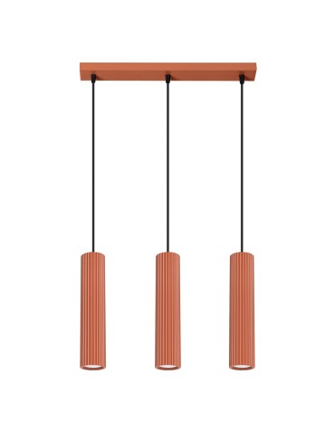 Sollux Lampa wisząca KARBON 3L ochra czerwona SL.1632