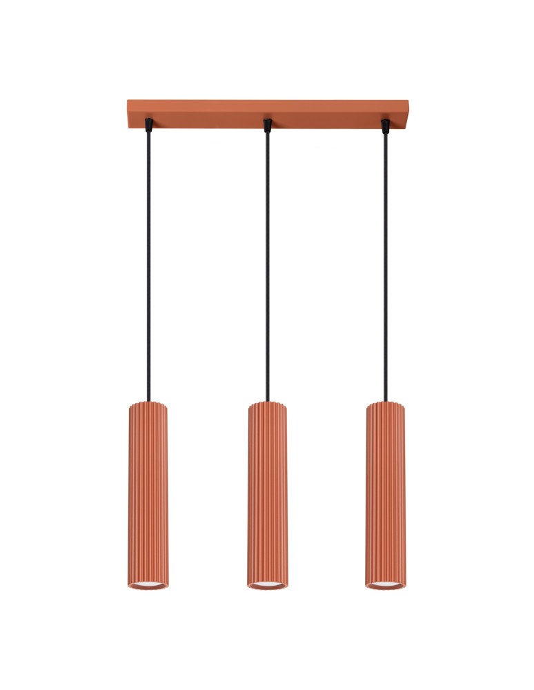Sollux Lampa wisząca KARBON 3L ochra czerwona SL.1632 Sollux Lampa wisząca KARBON 3L ochra czerwona SL.1632