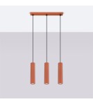 Sollux Lampa wisząca KARBON 3L ochra czerwona SL.1632 Sollux Lampa wisząca KARBON 3L ochra czerwona SL.1632