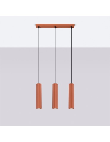 Sollux Lampa wisząca KARBON 3L ochra czerwona SL.1632 - produkt 2