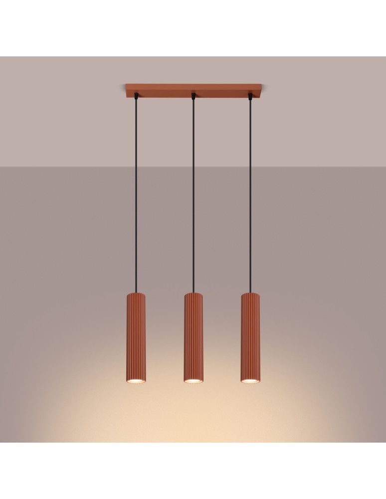 Sollux Lampa wisząca KARBON 3L ochra czerwona SL.1632 Sollux Lampa wisząca KARBON 3L ochra czerwona SL.1632