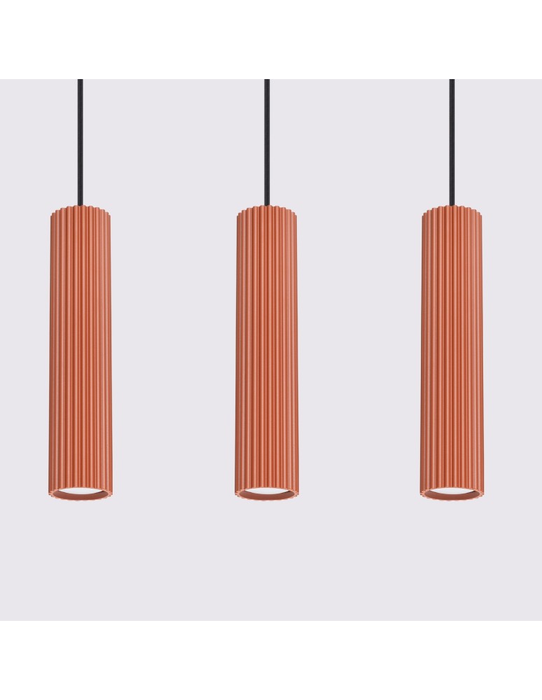 Sollux Lampa wisząca KARBON 3L ochra czerwona SL.1632 Sollux Lampa wisząca KARBON 3L ochra czerwona SL.1632
