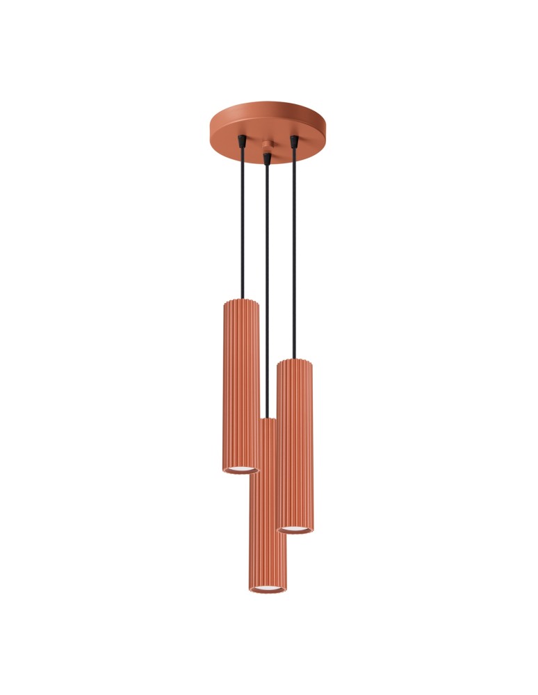 Sollux Lampa wisząca KARBON 3P ochra czerwona SL.1633