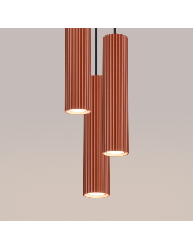 Sollux Lampa wisząca KARBON 3P ochra czerwona SL.1633 Sollux Lampa wisząca KARBON 3P ochra czerwona SL.1633