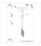Sollux Lampa wisząca KARBON 3P ochra czerwona SL.1633 Sollux Lampa wisząca KARBON 3P ochra czerwona SL.1633
