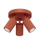 Lampy sufitowe regulowane - spoty - Sollux Plafon KARBON 3P ochra czerwona SL.1639 - product 1