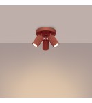 Lampy sufitowe regulowane - spoty - Sollux Plafon KARBON 3P ochra czerwona SL.1639 - product 3