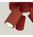Lampy sufitowe regulowane - spoty - Sollux Plafon KARBON 3P ochra czerwona SL.1639 - product 5