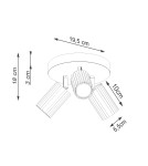Lampy sufitowe regulowane - spoty - Sollux Plafon KARBON 3P ochra czerwona SL.1639 - product 9