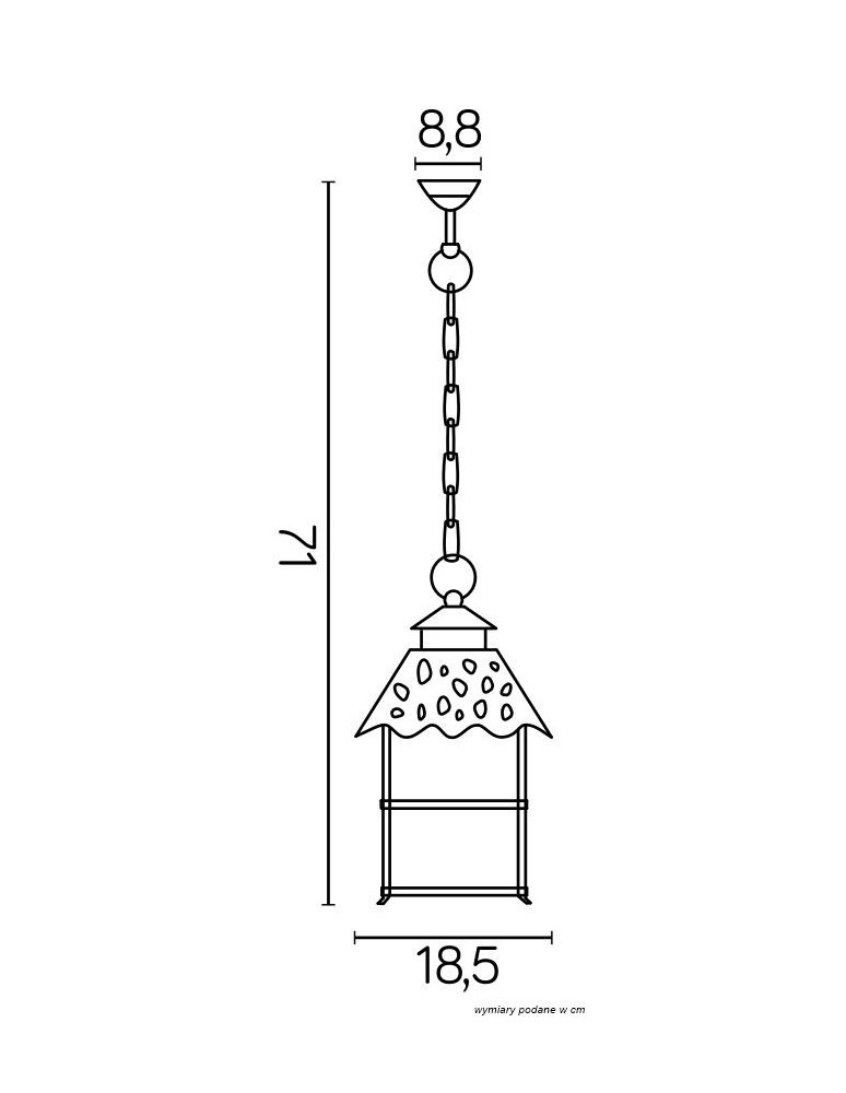 Lampy zewnętrzne wiszące - SU-MA CADIZ K 1018/1/Z Wisząca - produkt kolory-swiatla.pl 5