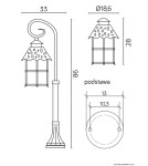 Lampy ogrodowe stojące - SU-MA Toledo K 5002/3 R Stojąca - produkt 5