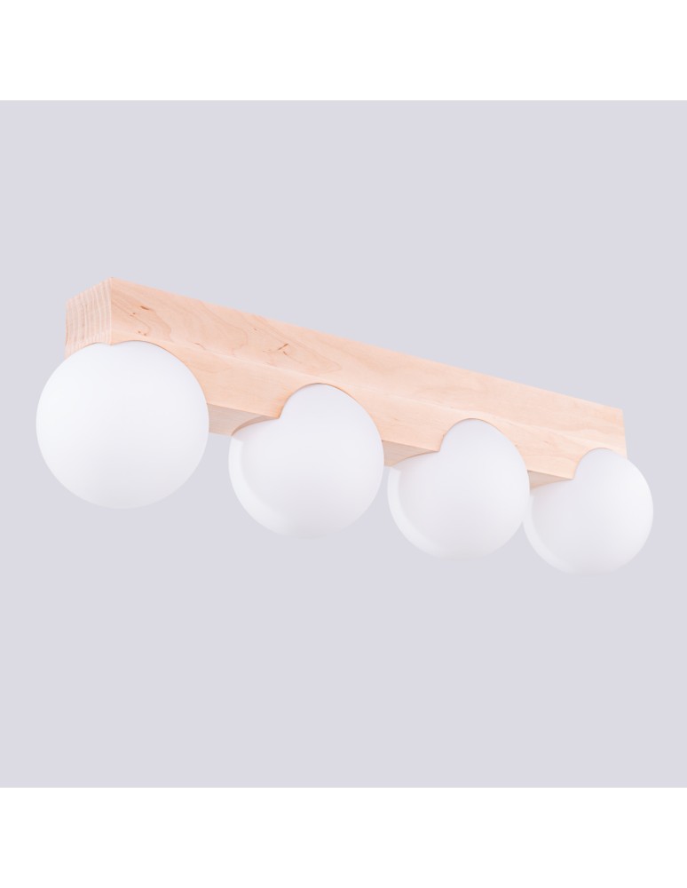 Sollux Plafon BULBO 4 naturalne drewno SL.1685