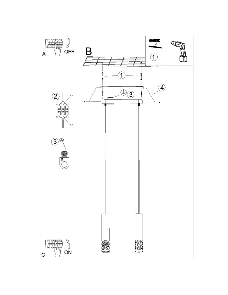 Sollux Lampa wisząca LIRO 2 biały SL.1692 Sollux Lampa wisząca LIRO 2 biały SL.1692
