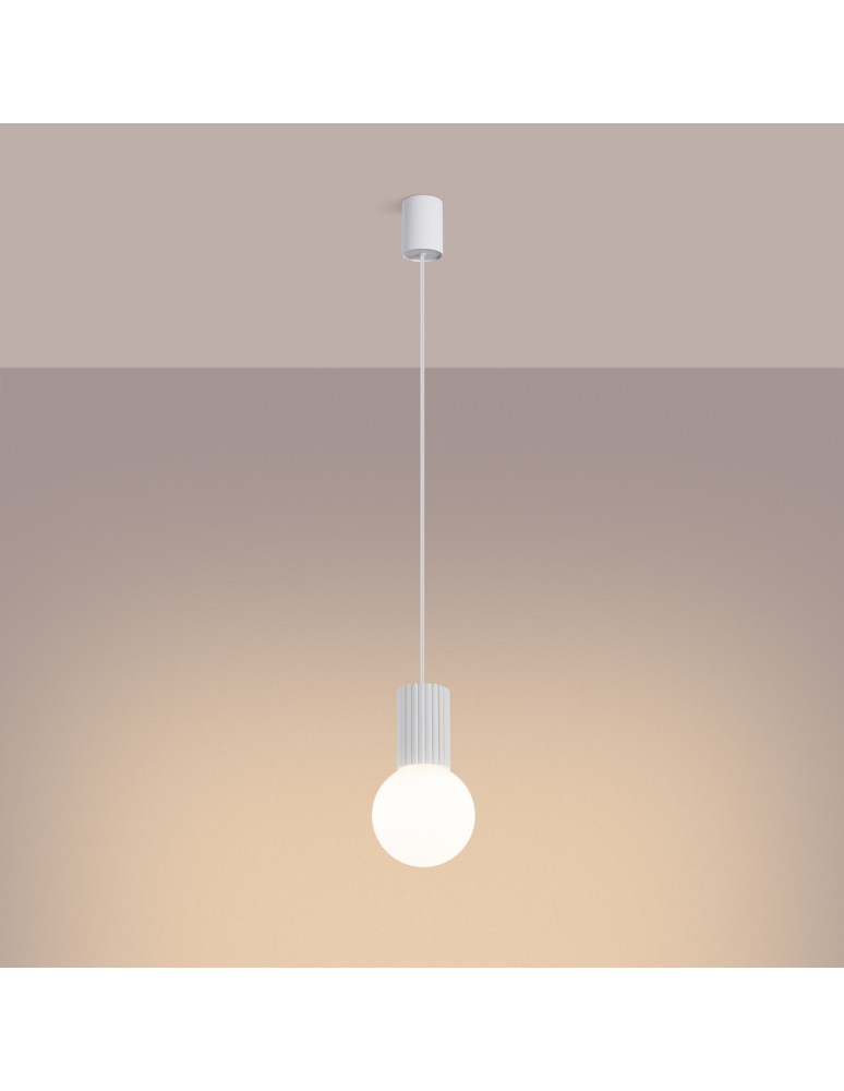 Sollux Lampa wisząca HALO 1 biała SL.1709 Sollux Lampa wisząca HALO 1 biała SL.1709